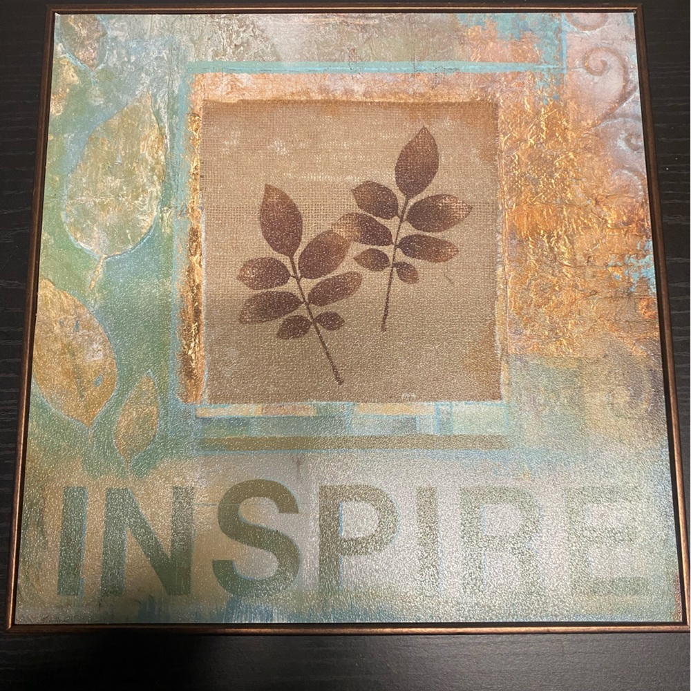 Inspire Wall Art with Leaf Design